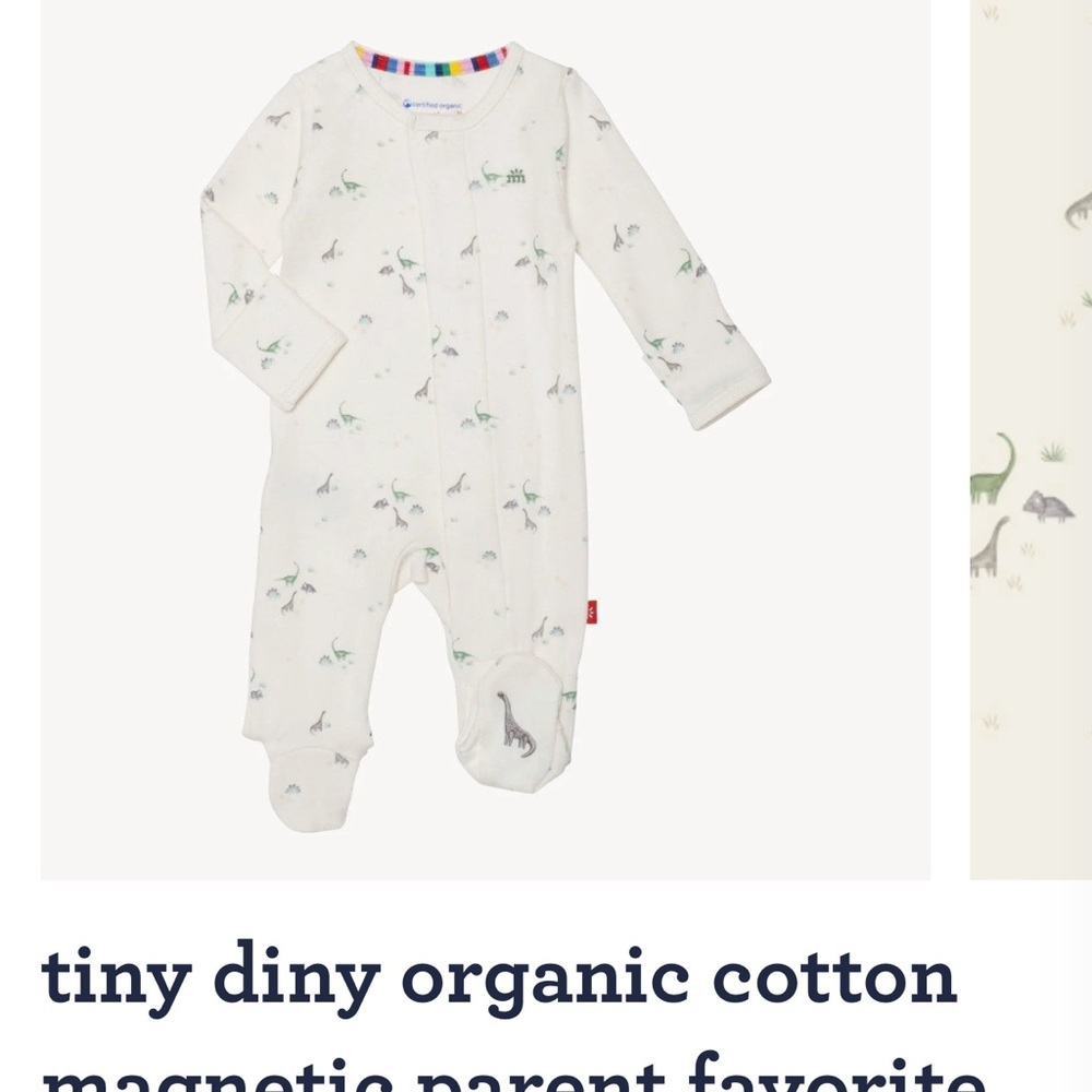 Magnetic Me Baby Onesie with Dinosaur Print